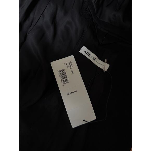 NEW ADEAM Trench Coat Full Length Wool Women’s 4 Black Harness Luxury Minimalist - Picture 11 of 11